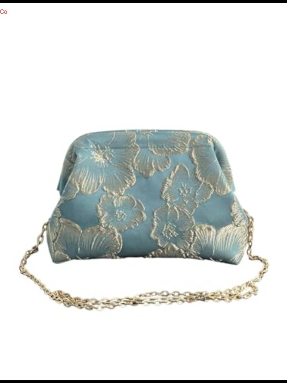 Floral Embroidered Clutch with Chain Evening Bag for Wedding